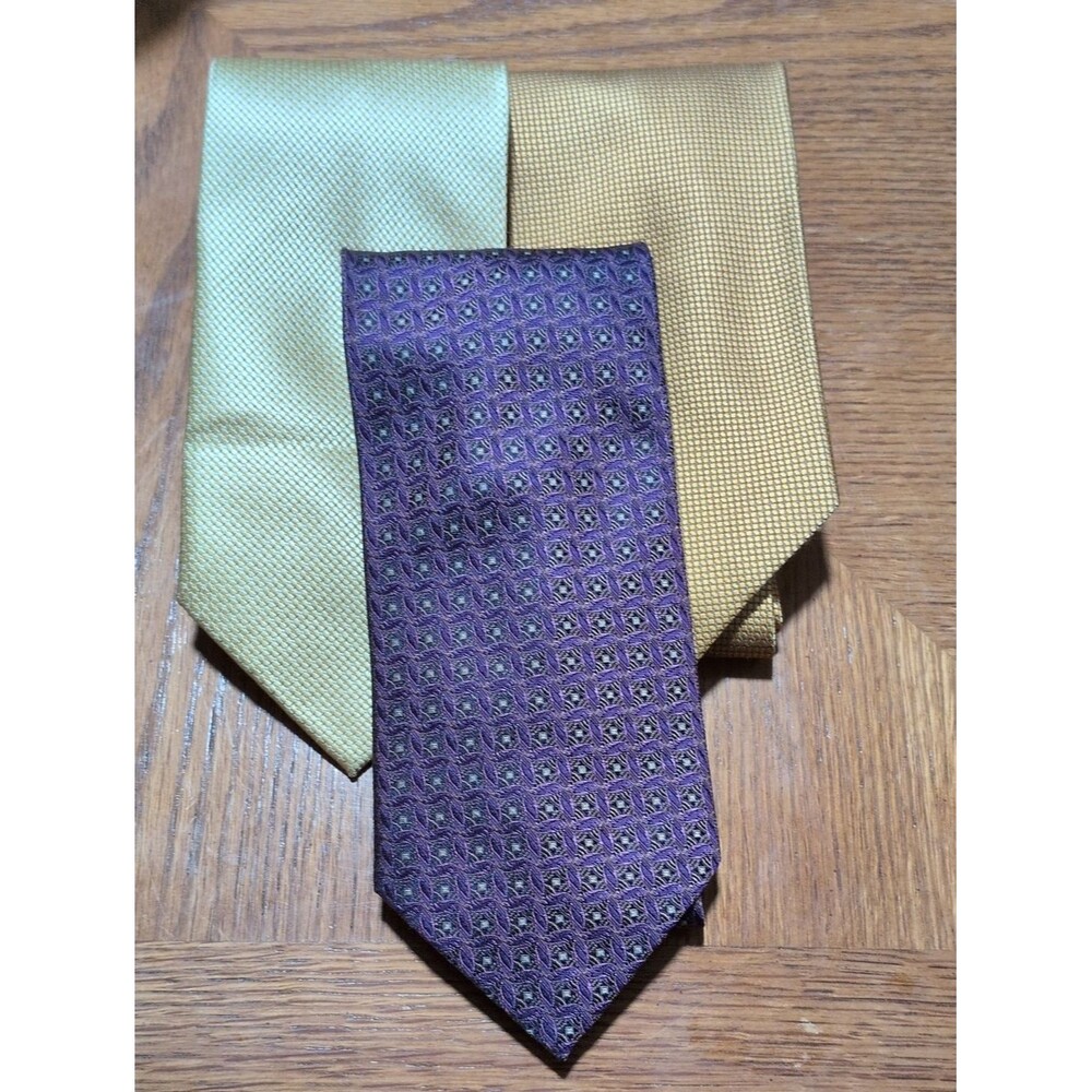 Daniel De Fasson Studio Men's Lot of 3 Silk Handmade Ties 57" Length 3.5" Width